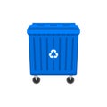 Trash container bin icon. Garbage can metal recycle basket box for trash waste symbol