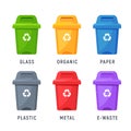 Trash container bin icon. Garbage can metal recycle basket box for trash waste symbol