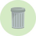 Trash container icon, waste container, recycling bin, dustbin, semi flat vetor illustration Royalty Free Stock Photo