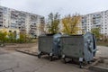 Trash containers in Kyiv`s ghetto