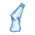 trash crumpled plastic bottle cartoon vector illustration