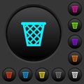 Trash dark push buttons with color icons