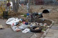Trash, debris and graffiti are adjacent to a homeless camp at 8100 Haskell Ave