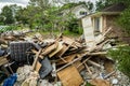 Trash and debris outside of Houston homes