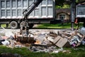 Trash and debris outside of Houston homes Royalty Free Stock Photo