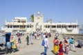 Trash filled shore in Mumbai, India near Haji Ali Dargah