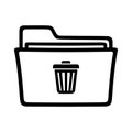Trash folder icon deleted files recycle. Royalty Free Stock Photo