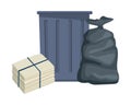 Trash garbage can icon cartoon Royalty Free Stock Photo