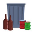 Trash garbage can icon cartoon Royalty Free Stock Photo