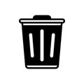 Black solid icon for Trash, debris and rubbish Royalty Free Stock Photo