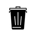Black solid icon for Trash, dustbin and garbage Royalty Free Stock Photo