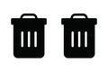 Black two trash icon for vector illustration. Royalty Free Stock Photo