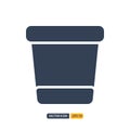 trash icon in Glyph style isolated on white background. for your web site design, logo, app, UI. Vector graphics illustration and Royalty Free Stock Photo