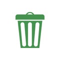 Trash icon. Green ecological sign. Protect planet. Vector illustration for design.