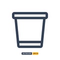 trash icon in Outline style isolated on white background. for your web site design, logo, app, UI. Vector graphics illustration Royalty Free Stock Photo