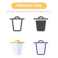 Trash icon pack isolated on white background. for your web site design, logo, app, UI. Vector graphics illustration and editable Royalty Free Stock Photo