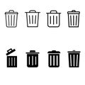 Trash icon vector set. Recycle illustration sign collection. Green symbol. Royalty Free Stock Photo