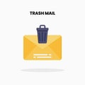 Trash Mail flat icon.