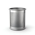 Trash Metal Can Isolated on White Background. Generative ai Royalty Free Stock Photo