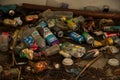 Trash.Plastic waste. Garbage pile in trash dump or landfill. Pollution concept.