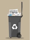 Trash recycle bin container full of paper Royalty Free Stock Photo