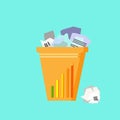 Trash Recycle Bin Garbage Flat Vector