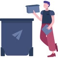 Trash recycle vector paper waste sorting icon