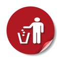 Trash recycling label, illustration