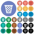 Trash round flat multi colored icons Royalty Free Stock Photo
