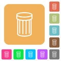 Trash rounded square flat icons