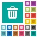 Trash solid square flat multi colored icons Royalty Free Stock Photo