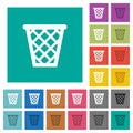 Trash square flat multi colored icons Royalty Free Stock Photo