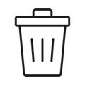 Trash thin line vector icon