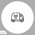 Trash truck vector icon sign symbol