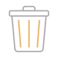 Trash thin line color vector icon Royalty Free Stock Photo