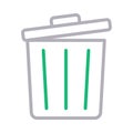 Trash thin line color vector icon