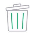 Trash thin line color vector icon Royalty Free Stock Photo