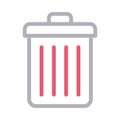 Trash thin color line vector icon