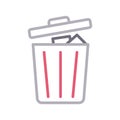 Trash thin color lline vector icon