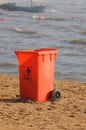 Trashcan in the beach