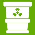Trashcan containing radioactive waste icon green