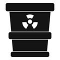 Trashcan containing radioactive waste icon