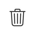 Trashcan icon. Carbage can symbol. Flat shape delete sign. Trash container and recycling bin logo. Vector illustration image.