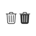 Trashcan icon. Carbage can symbol. Flat shape delete sign. Trash container and recycling bin logo. Vector illustration image. Royalty Free Stock Photo