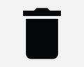 Trashcan Icon Dustbin Dust Bin Trash Can Delete Remove Eliminate Discard Rubbish Waste Basket Shape Sign Symbol EPS Vector