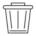 Trashcan icon. Outlined symbol of a trash bin