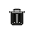 Trashcan icon, vector trash bin - basket illustration - garbage basket symbol