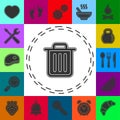 Trashcan icon, vector trash bin - basket illustration - garbage basket symbol