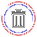 Trashcan icon, vector trash bin - basket