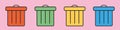 Trashcan icons set. PC user interface from the 90s. Retro style. Old design. Vector illustration